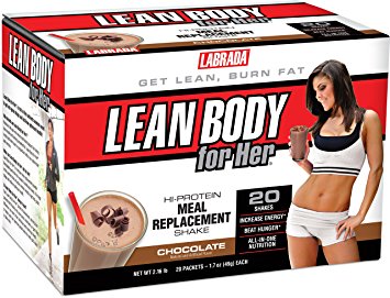 Labrada Nutrition Lean Body for Her Hi-Protein Meal Replacement Shake, Delicious Soft Chocolate Ice Cream, 1.7-Ounce Packets, 20 Count
