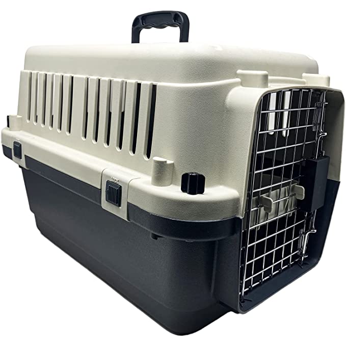 Midwest Heavy Duty Dog Airline Travel Flight Crate Carrier Kennel with Wheels, Cage for Pets IATA Approved 32 Inch (Length 31.54 /Width 22.13 /Height 23.23)