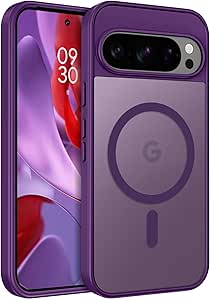 BENTOBEN for Google Pixel 9 Pro XL Case [Compatible with Magsafe] Translucent Matte Magnetic Pixel 9 Pro XL Case Slim Shockproof Women Men Protective Phone Cases for Pixel 9 Pro XL 6.8", Dark Purple