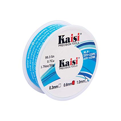 Kaisi lead-free solder wire, Sn 99.3% Cu 0.7%, 1.7oz(50g) (0.6mm)