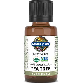 Garden of Life Essential Oil, Tea Tree 0.5 fl oz (15 mL), 100% USDA Organic & Pure, Clean, Undiluted & Non-GMO - for Diffuser, Aromatherapy, Meditation - Cleansing, Refreshing, Purifying