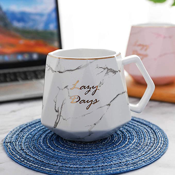 TFWell Novelty Coffee Mug, Ceramic Travel Mug, Tea Cup, Porcelain Coffee Mugs for Office and Home Lovers (14 oz) (White)