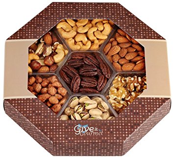 GIVE IT GOURMET, Freshly Roasted Delicious Healthy Nuts Gift Basket (Jumbo Gift Tray)