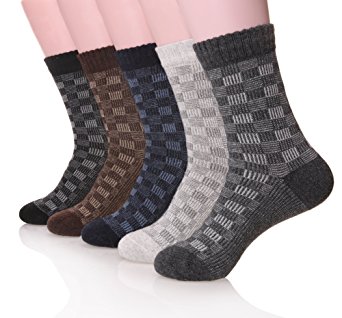Dosoni Men's Winter Socks Super Thick Warm Wool Socks 5-Pack