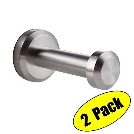 KES A1066-2-P2 BRASS Single Robe and Towel Hook Wall Mount, Brushed Nickel, 2 Pcs Pack