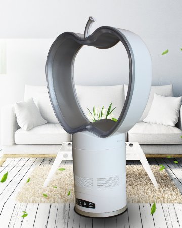 Aaron Bladeless Fan Apple Style with Remote Control (Silver)