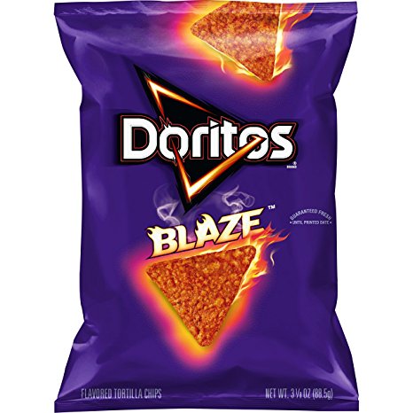 Doritos Flavored Tortilla Chips, Blaze, Sample, 3.125 Ounce Bag