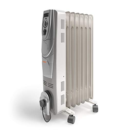 Vax ACH1V101 Power Heat Oil-Filled Radiator, 1500 W, White/Silver Spray