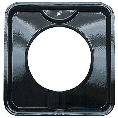 Range Kleen P400 Black Porcelain Square Style I Gas Drip Pan 7.75 Inches