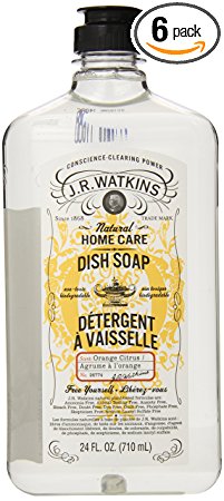 J.R. Watkins Liquid Dish Soap, Orange Citrus, 24 ounce (Pack of 6)