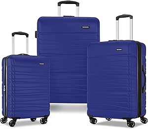 Samsonite Evolve Se Hardside Expandable Luggage with Double Spinner Wheels, Saphir Blue, 3PC Set (CO/M/L)