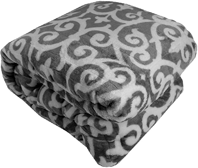 Westerly Electric Heated Throw Blanket, Filigree Gray
