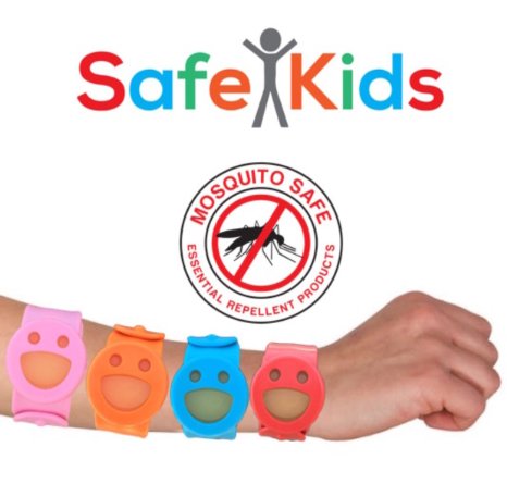 Safe Kids All Natural Mosquito Repellent Slap Bracelet for Kids and Babies - 1 Piece - 100% Deet Free & BPA Free