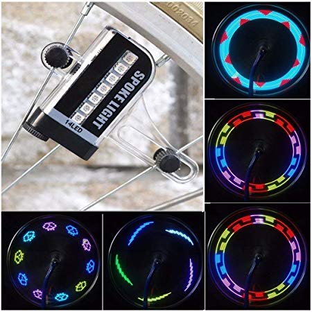 BYPA Bike Wheel Lights, Bicycle Wheel Lights LED Waterproof Spoke Lights-Bicycle Color Led Lights for Kids Adults-14/16Led 30/32Patterns -Visible from All Angles Ultimate Safe