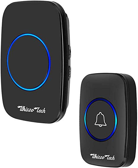 Whizzotech Wireless Doorbell Waterproof Battery Operated Door Bell (1 Remote   1 Receiver Black)