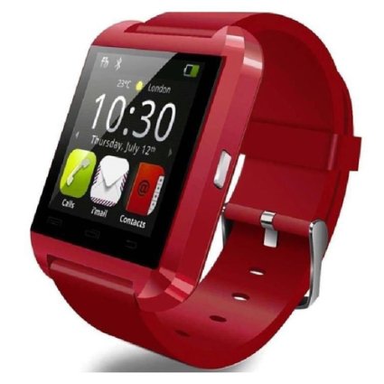 U8 Smartwatch UWatch Bluetooth Smart Watch Fit for Samsung Galaxy S4/S5/S6/S7 Edge Note 3/4/5 HTC Nexus Sony LG Huawei Android Smartphones(Red)