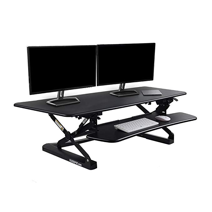 FlexiSpot 47" Standing Desk Converter with Quick Release Keyboard Tray Computer Desk,Black (M3B)