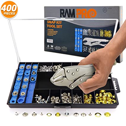 All-in-One Snap, Grommet, Eyelet & Rivet Plier Tool Kit Ideal Enclosure for Tarps, Shoes, Shower Curtains, Boat Covers, Arts & Crafts Etc - by Ram Pro