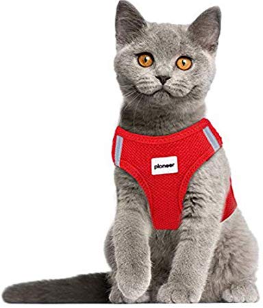 Pettom Escape Proof Breathable Puppy Cat Harness Reflective Walking Comfort Soft Mesh Small Dog Pet Padded Vest