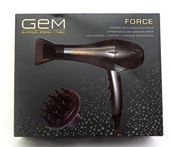 Gem Force Ionic Ceramic Science Hair Dryer - Black