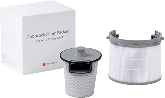 Roborock Washable Filter Set for Auto-Empty Dock of S7&S7MaxV Robot Vacuum Cleaner, 1 Front Filter and 1 Rear Filter