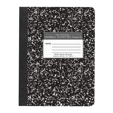 Roaring Spring Hard Cover Composition Book, 9 3/4" x 7 1/2", Graph Ruled, 80 sheets