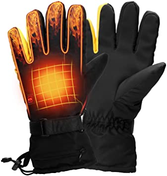 Heated Gloves for Men & Women, Waterproof Thermal Gloves for Hiking Skiing Motorcycle