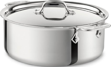 All-Clad 4506 Stainless Steel Tri-Ply Bonded Dishwasher Safe Stockpot with Lid / Cookware, 6-Quart, Silver