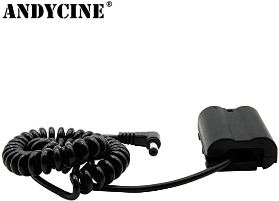 Andycine EN-EL15 Dummy Battery Adapter Coiled Cable for Nikon D500 D610 D7000 D7100 D7500 D800 D810 D7200