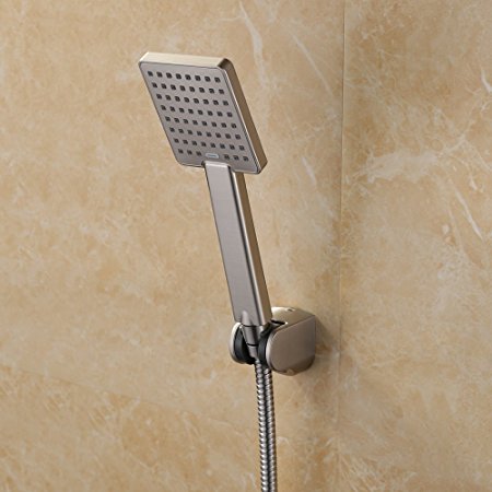 KES Hand Held Shower Heads Handheld Combo Brushed Nickel with 79-Inch Long Hose and Bracket Holder Modern Square Style, LP130A-2