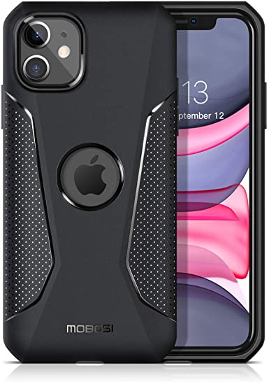 MOBOSI Net Series Armor Designed for iPhone 11 Case 6.1 inch (2019), Shockproof Soft TPU Bumper Protective Phone Case for iPhone 11, Matte Black