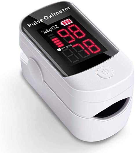 AFAC Pulse Oximeter, Oxygen Saturation Monitor, Portable Heart Rate Monitor Fingertip for Adult and Child with Large LED Display, Test for SpO2 and Pulse Rate, Batteries and Lanyard Included