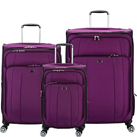 DELSEY Paris Helium Cruise 3 Piece Exp 4 Wheel Spin Lug, Purple