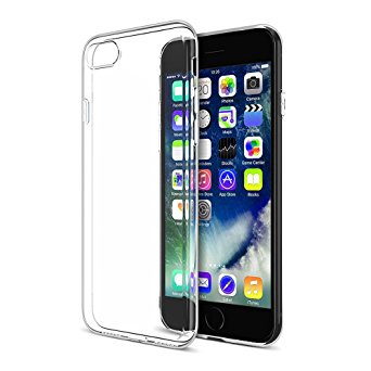 iPhone 7 Case, CHOETECH Apple iPhone 7 Case Slim & Soft TPU Phone Case Crystal Clear Transparent Anti Slip Case Back Protector Cover with Dust Caps for iPhone 7