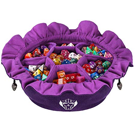 CardKingPro Immense Dice Bags with Pockets - Purple - Capacity 150  Dice - Great for Dice Hoarders