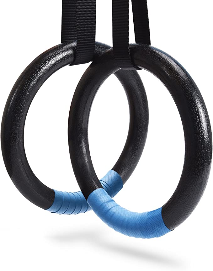 PACEARTH Gymnastic Rings 1100lbs Capacity with 14.76ft Adjustable Buckle Straps Pull Up Exercise Rings Non-Slip Rings for Home Gym Full Body Workout