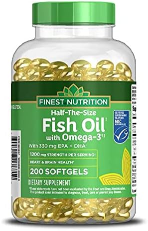 Finest Nutrition Half-The-Size Fish Oil 1200 mg Softgels 200.0ea
