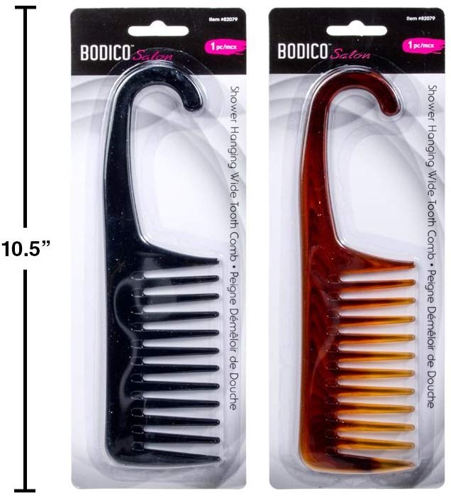 2 pack Hair Shower Combs - Wide Tooth - Dry Wet Gently Detangles Thick Long Hair Durable Salon