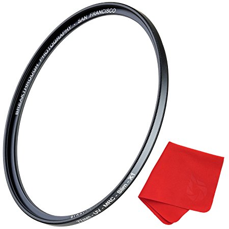 58mm X1 UV Filter For Camera Lenses - Ultraviolet Protection Photography Filter with Lens Cloth - MRC4, Ultra-Slim, 25 Year Support, Weather-Sealed by Breakthrough Photography