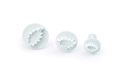 Fox Run Brands 67006 Holly Leaf Plunger Cutters, White