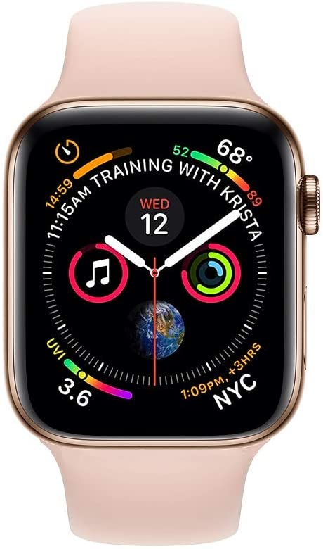 Apple Watch Series 4 (GPS   Cellular, 40MM) - Gold Stainless Steel Case with Pink Sand Sport Band (Renewed)