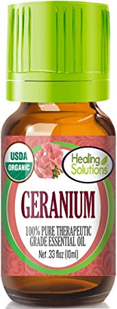 Organic Geranium Essential Oil (100% Pure - USDA Certified Organic) Best Therapeutic Grade Essential Oil - 10ml