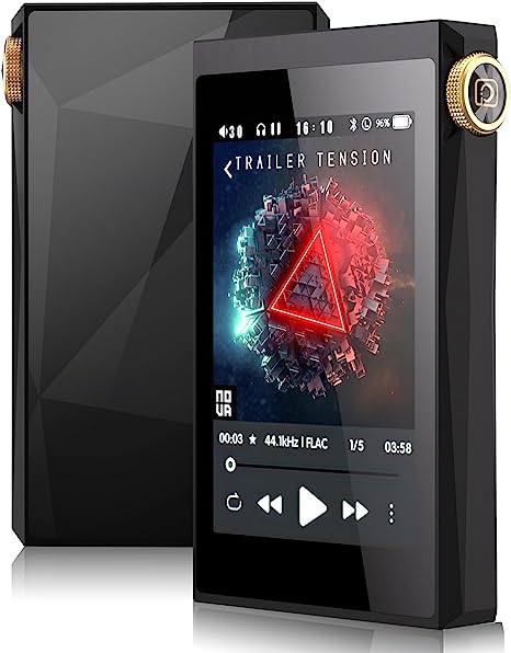 Phinistec HiFi MP3 Player with Bluetooth, S7 Lossless DSD256 Digital Music Player, High Resoultion USB DAC Portable Audio Player with Metal Body & Glass Back, Support Up to 512GB