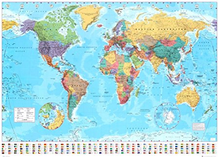 World Map 2015 Giant Poster 55 x 39in