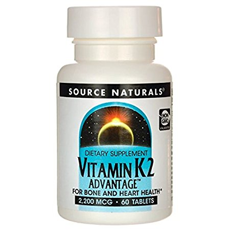 SOURCE NATURALS Vitamin K2 Advantage 2200 Mcg Tablet, 60 Count