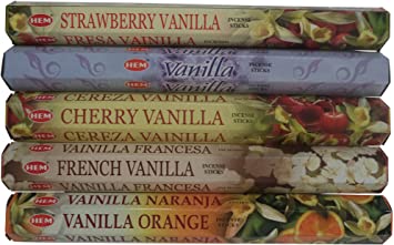 HEM Vanilla Incense Sticks, 100 count, 5-Pack (20/pack)