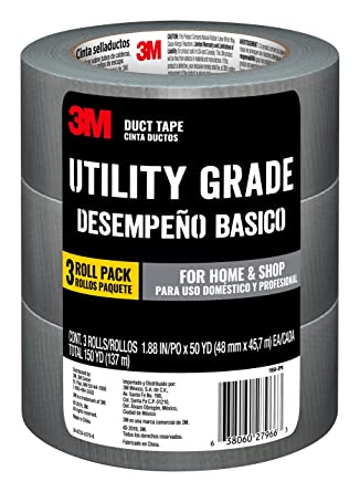 3M Utility Duct Tape 1950-3PK 1.88 in x 50 yd (48mm x 45.72m), 3 Rolls/Pack