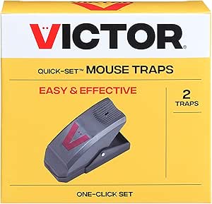 Victor M137B Quick-Set Effective Mouse Trap and Killer - 2 Reusable Instant Kill Mouse Traps