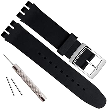 GreenOlive 17mm Replacement Waterproof Silicone Rubber Watch Strap Watch Band