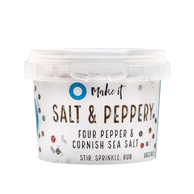 Cornish Pinch Salt and Pepper Sea Salt 60 g (Pack of 4)